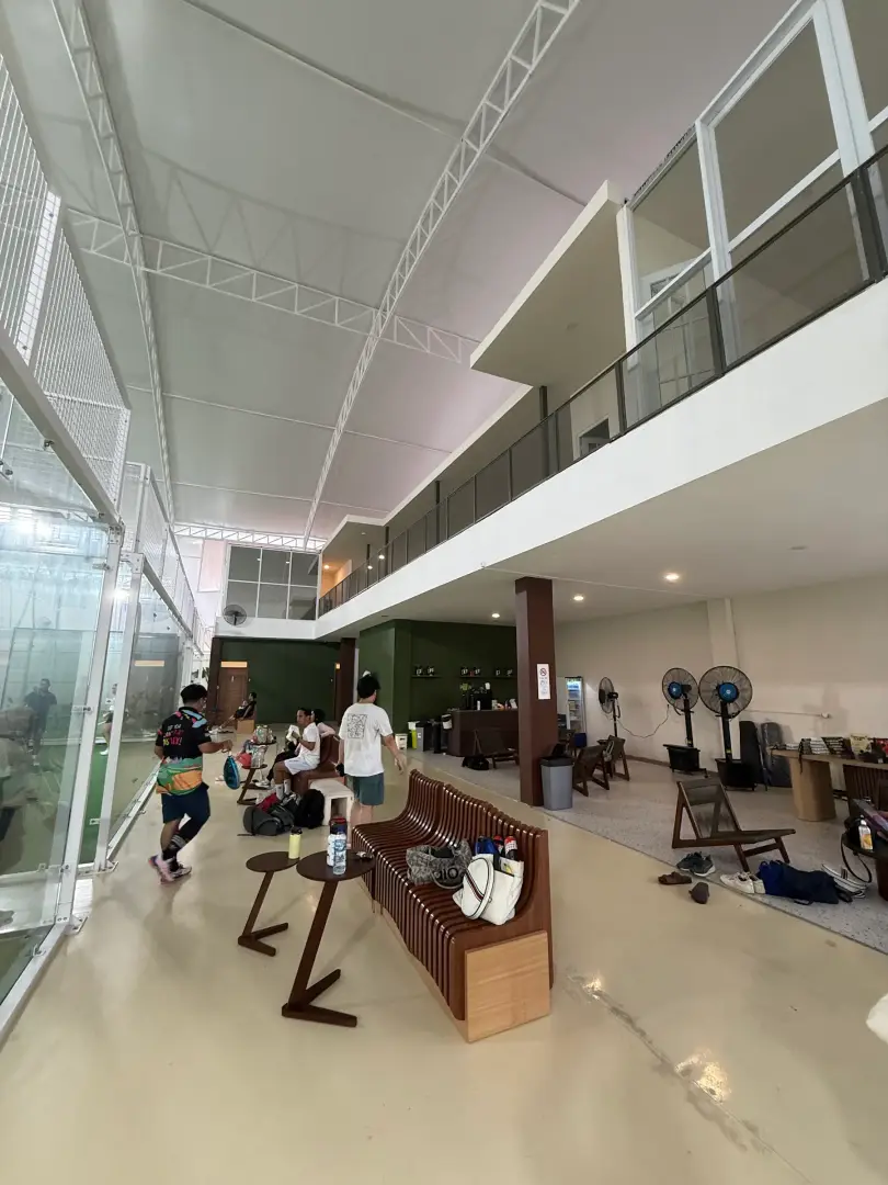 Players in the lounge